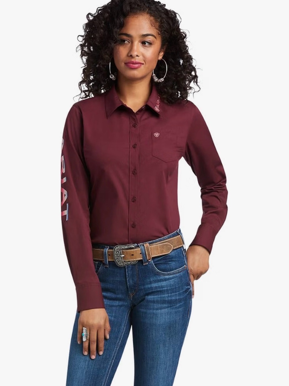 Ariat Women's Team Kirby Stretch Shirt SZ M